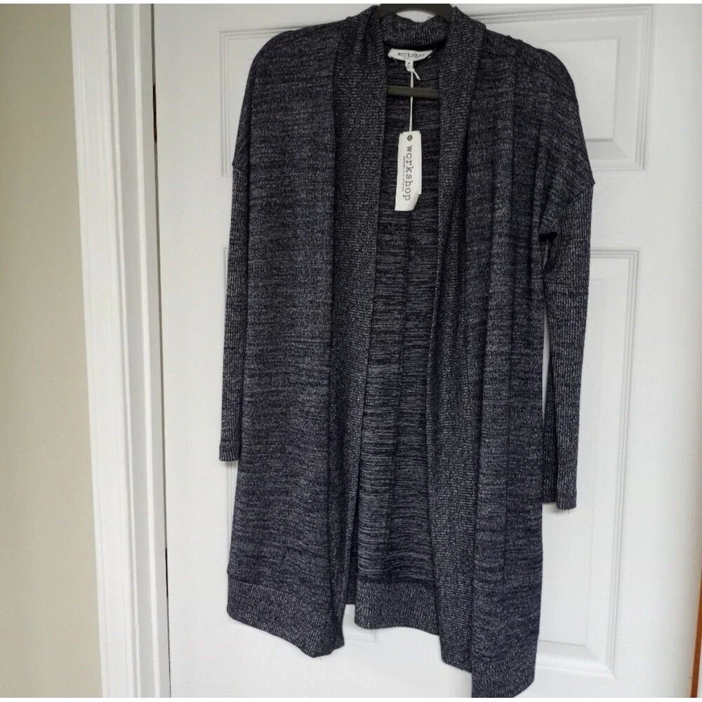 Workshop Heatheral Shawl Blue Super Soft Cardigan  Womans M  NEW WITH TAGS
